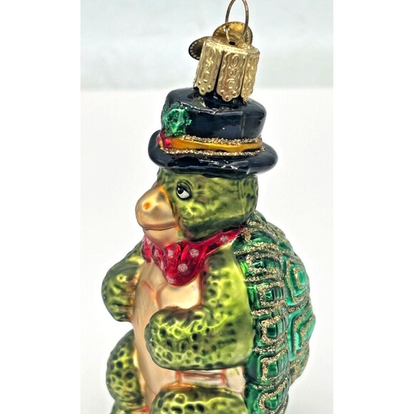 Old World Christmas Green Sea‎ Turtle Ornament Hand Blown Glass Hand Painted EUC - Picture 10 of 13